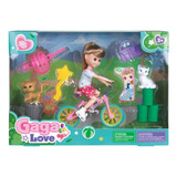 Muñeca Mini Love En Bicicleta Caja