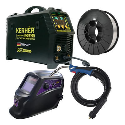Combo Soldadora Inversor Multiproceso Kerher 200a Bivoltaje | Meses sin interés