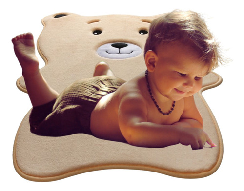 Tapete Infantil Formato Urso Grande Soft Macio Premium 80cm