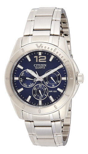 Citizen Reloj De Acero Inoxidable Para Hombre Con Esfera Azu