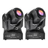 Kit 2 Mini Moving Head Spot 30w 8 Cores 8 Desenhos Dj Festas