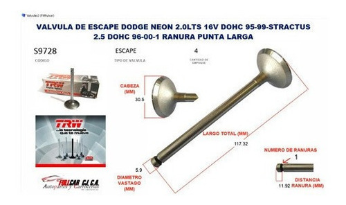 Valvula Motor Escape Dodge Neon 2.0lts 16v Dohc 95-99- F1w Foto 3