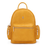 Backpack, Acabado Liso, Bolsa Externa, Color Camel