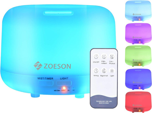 Difusor Ultrasonico Aromaterapia Humidificador Relax Con Control Relajante Velador Ilumina Rgb Silencioso 300 Ml Perfuma Purifica 