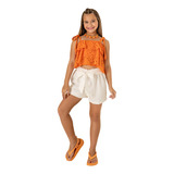 Conjunto Infantil Short Cropped Menina Blogueirinha Babado