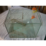 Oferta! Hamstera  Vidrio C/ Bebedero C/ Reja. No Hago Envio