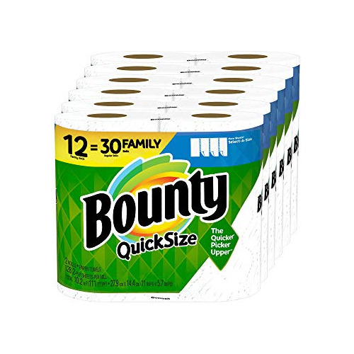 Bounty. Toallas De Papel De Tamaño Rapido, 12 Rollos