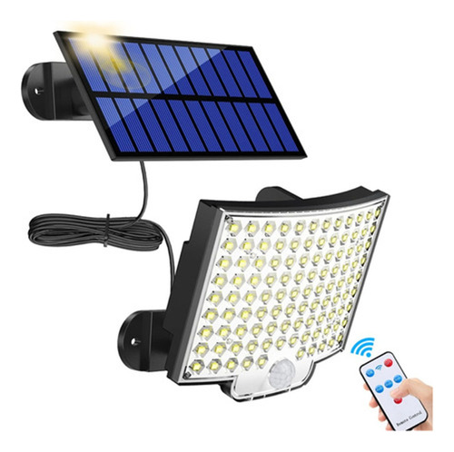 Lámpara Solar Exterior Jardín Pared Sensor Luz 106 Led