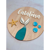 Cuadro Decorativo Infantil Diseño Sirena