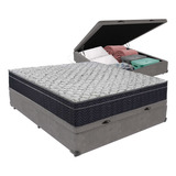 Conjunto Cama Box Casal Baú Colchão Airtech D45 Extra Firme