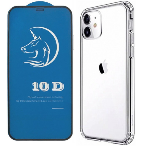 Estuche Transparente Rígido Para iPhone 11 + Vidrio Premium 