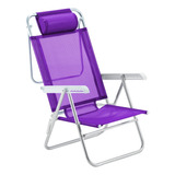 Cadeira De Praia Recl. C/ Almofada Sun Glow Premium Lilás