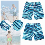 Para Niños Pantalones Cortos De Playa De Secado Rápid Azul