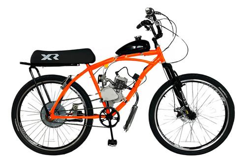 Bicicleta Bike Motorizada Banco Xr + Kit Motor 80cc Moskito Cor Laranja Tamanho Do Quadro 17