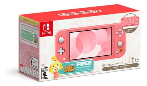  Nintendo Switch Lite Animal Crossing Coral Mundujuegos