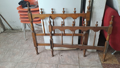 Antiguo Par De Respaldares De Cama 1 Plaza En Madera