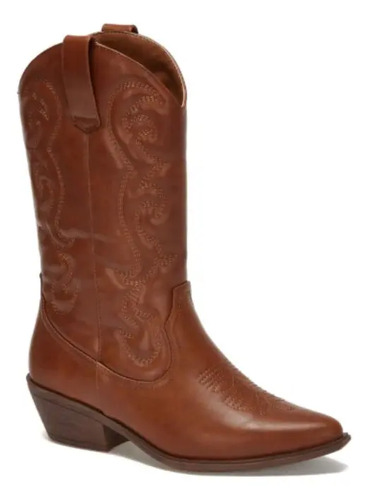 Botas Vaqueras Para Dama En Color Café Marca Andrea.