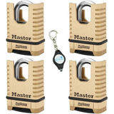 Candado Master Lock Pro Series 57 Mm Combinación 4 Pack Color Brass