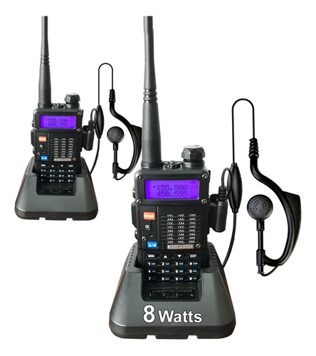 Kit X 2 Handy Baofeng Uv5r 8 Watts Bi-banda Walkie Talkie