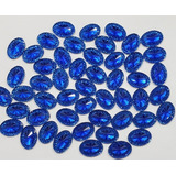 50peça- Chaton Oval Açúcarado 13x18mm Azul Royal