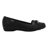 Mocassim Feminino Adulto Modare Preto Napa Snake Flex