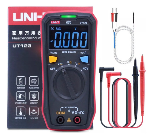 Uni-t® Ut123® Multimetro Multitester Temperatura Voltaje Amp