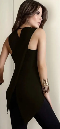 Elegante Blusa Camiseta Transparente 6104 Úsalo Dia O Noche
