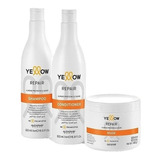 Kit Yellow Repair Shampoo + Condicionador + Máscara De 500ml