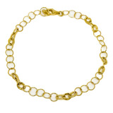 Pulsera Arandelas De Oro 18k 19 Cm 