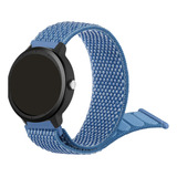 Pulseira Nylon Velcro Compatível Com Galaxy Watch 4/ 5/ 6 Cor Azul Largura 20 Mm