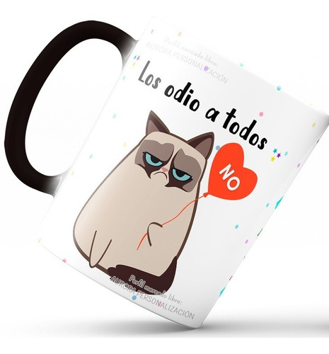 Taza De Cafe Mug Mágico Taza Los Odio A Todos Gato Vaso