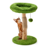 Árbol Rascador Gato Con Cama, Estilo Planta, Madera Maciza