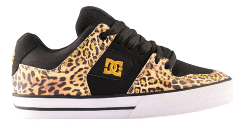 Zapatillas Dc Shoes Mod Pure Negro Leopardo Exclusiva Mujer