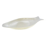 Plato 45cm Blanco Ceramica Pez