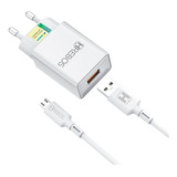 Carregador Usb + Cabo Micro Usb V8 2.4a Anatel Original C/nf