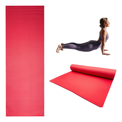 Tapete Yoga Pilates Fitness Antiderrapante Gym 6mm Espesor Color Rosa