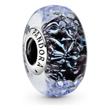 Charm Océano Ondulante De Cristal Murano Azul Oscuro