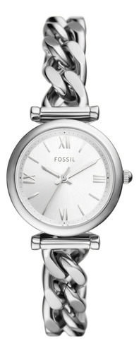 Relógio Feminino De Aço Inoxidável Fossil Carlie (3) Pulseira De Prata