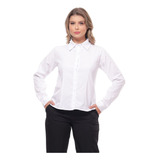 Camisa Camisete Social Feminina Microfibra Manga Longa Lisa