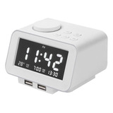 White Alarm Clock Digital Radio .