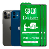 Kit 3x Película 9d Cerâmica P/ iPhone 12 E 12 Pro Protetora