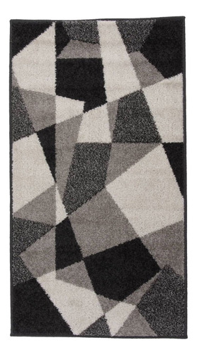 Alfombra Baja De Cama Lotto Blocks 67x120 Cm Blanco Y Negro