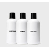 Set De 3 Botellas De Viaje Blanco Etiqueta 250ml