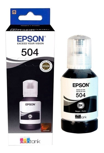 Botella Tinta Epson T504 Original Negro L4150 L4160 T504120