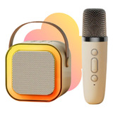   Caixinha Som C/ Microfone S/fio Bluetooth Karaokê Muda Voz