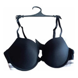 Brasier Calvin Klein Original Talla 36 B Negro Con Push Up