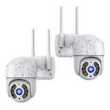 Combo X2 Camaras Ptz Wifi Exterior Led Iluminación Full Hd