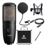 Combo Akg P420 Micrófono Estudio Filtro Antipop Cable Xlr 6m
