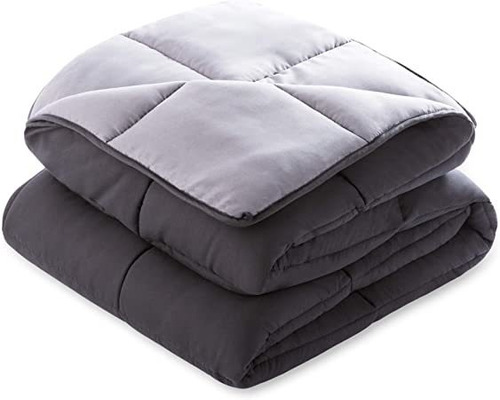 Edredón Acolchado Reversible Cama Individual Negro Linenspa