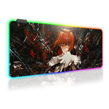 Mouse Pad Rgb Anime Sabermaster, Resistente Al Agua, Base De